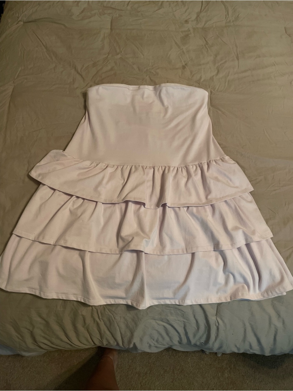 Strapless Ruffle Tiered Dress - Light Pink/Lilac